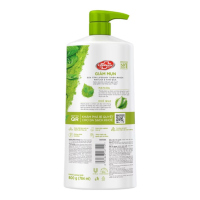 Sữa Tắm Giảm Mụn Lưng Lifebuoy Detox Chiết Xuất Matcha & Khổ Qua 800g - 8934868167112