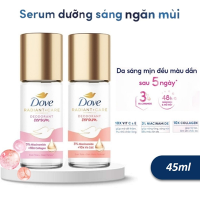 Lăn Khử Mùi Dưỡng Trắng Dove 3% Niacinamide + 10x Vitamin C&E Chai Màu Cam 45ml - 4800888281678