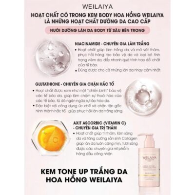 Kem Body Trắng Da Weilaiya Hương Nước Hoa Natural Fragrance Body Cream SPF30 PA+++ 200ml - 6971025881391